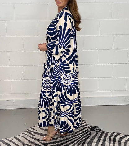 Petra - Elegantní Roba Maxi s Knoflíky