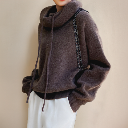 Eden - Elegantní Svetr s Rolákem z Merino Vlny