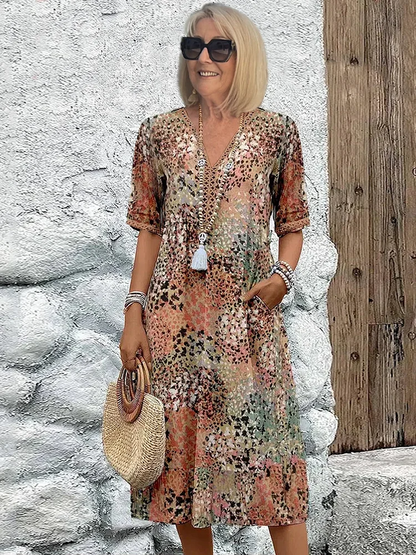 Harper – Elegantní midi šaty s květinovým vzorem