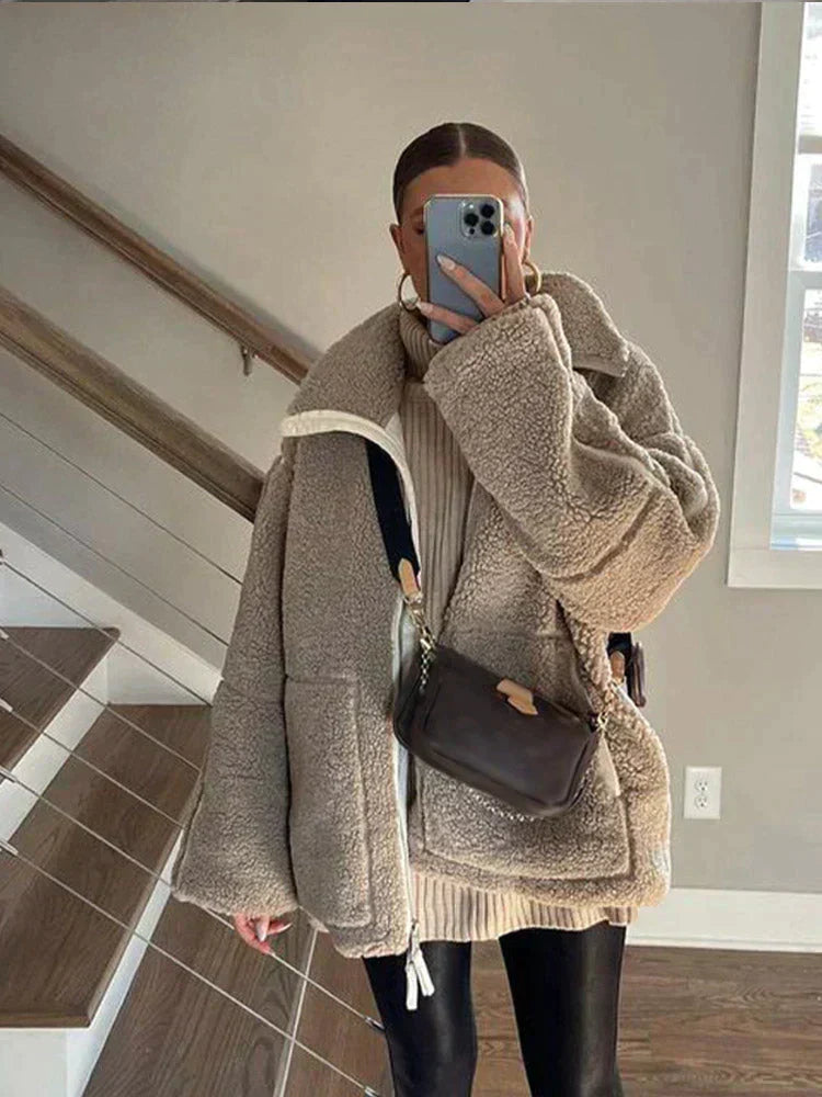 Daria – Kabát Teddy Oversize