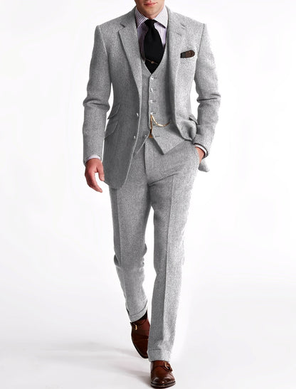 Desmond - Formální trojdílný tweedový smoking pro muže