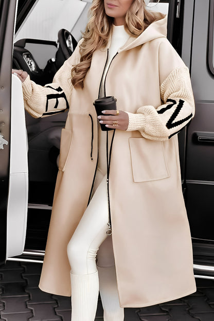 Eloise - Moderní dlouhá bunda s kapucí pro dámy