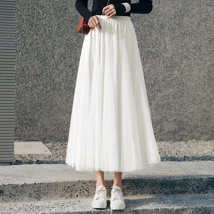 Kelly - Ležérní midirok z plisované síťoviny pro dámy