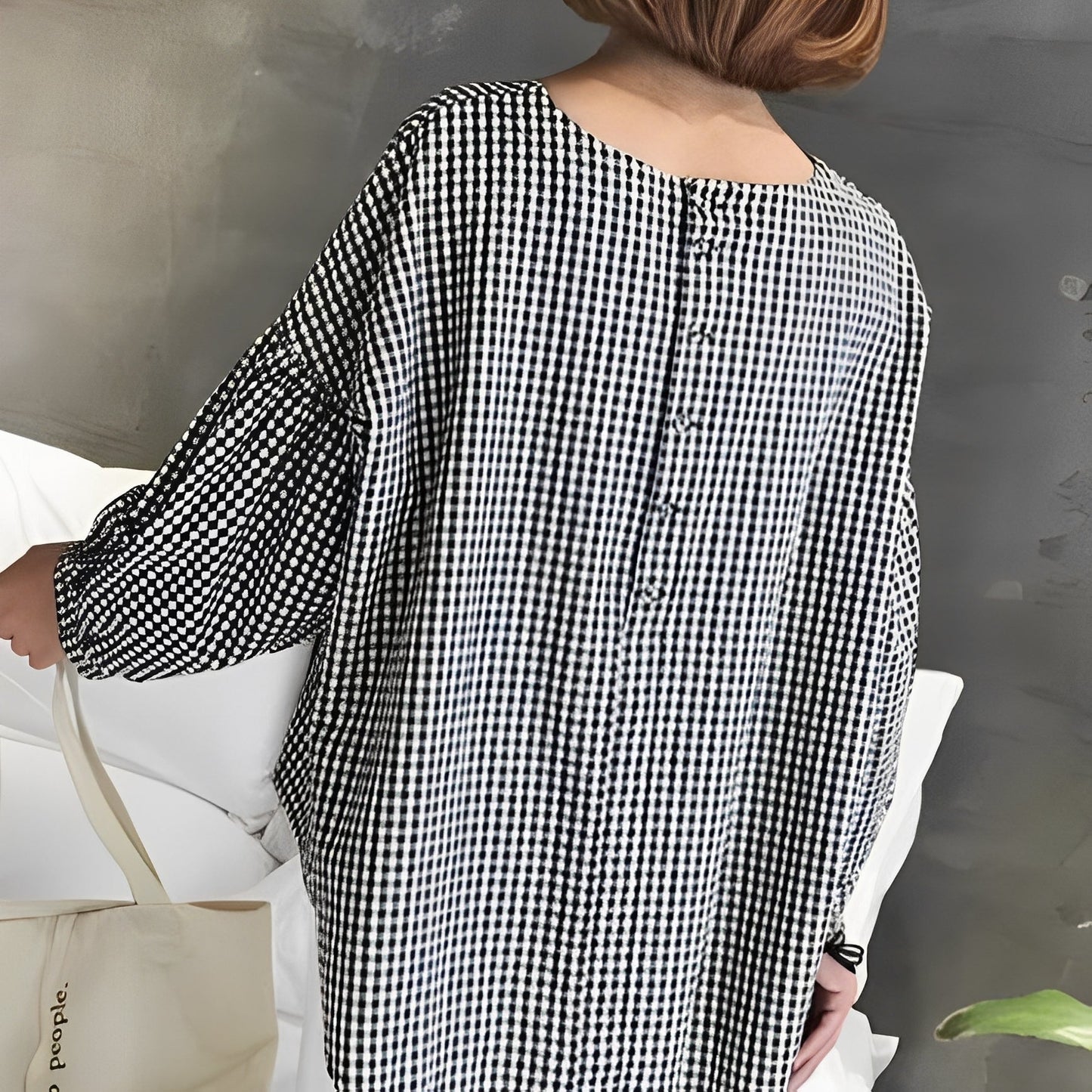 Tahlia - Ležérní kostkovaná košile s asymetrickým designem pro dámy