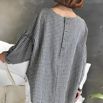 Tahlia - Ležérní kostkovaná košile s asymetrickým designem pro dámy