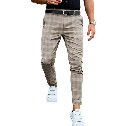 Deacon - Ležérní Slim-Fit kalhoty s kostkovaným vzorem pro muže