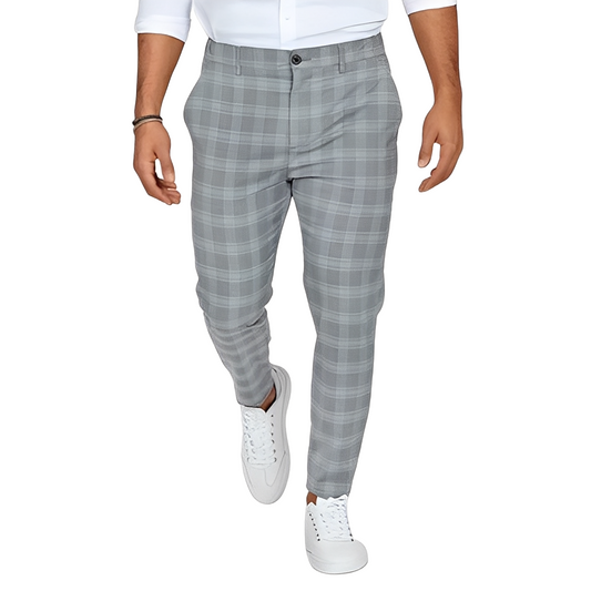 Deacon - Ležérní Slim-Fit kalhoty s kostkovaným vzorem pro muže