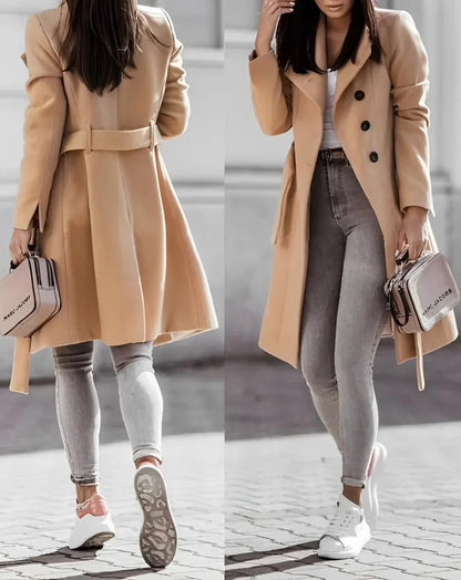 Deena - Elegantní, pohodlný vlněný kabát pro dámy