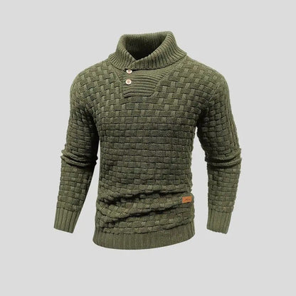 Eldon - Stylový pletený svetr s knoflíky pro muže
