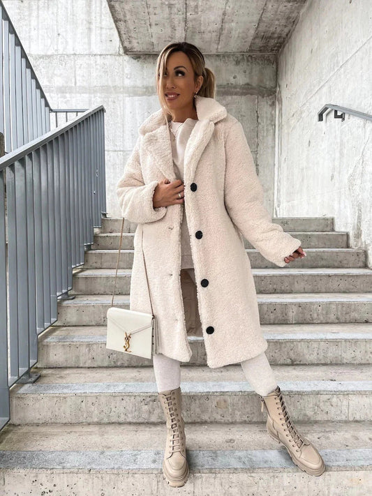 Aurora - Stylový dlouhý kabát s reverzním límcem pro dámy
