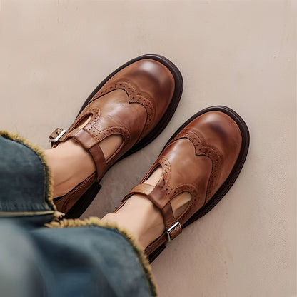 Marley - Stylové ploché kožené boty pro dámy