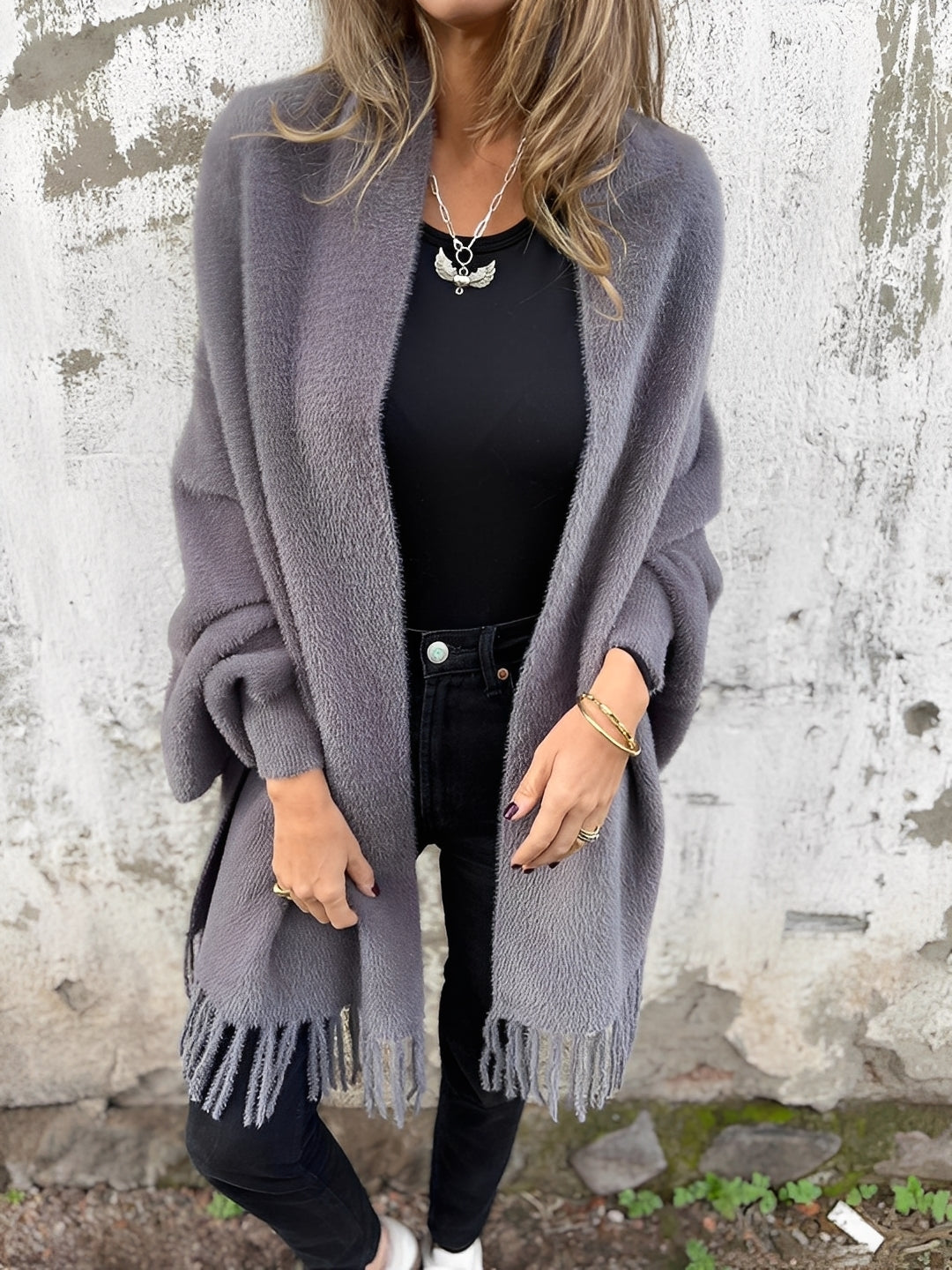 Bethany - Stylový svetr s třásní pro dámy