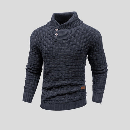 Eldon - Stylový pletený svetr s knoflíky pro muže