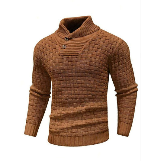 Eldon - Stylový pletený svetr s knoflíky pro muže