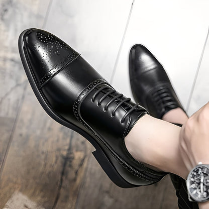 Fulton - Moderní formální kožené boty s brogue detaily pro muže