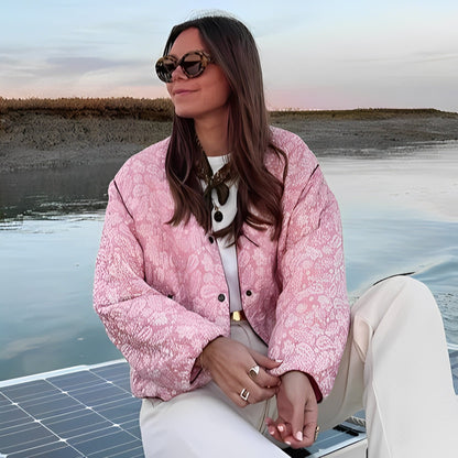 Katelyn - Ležérní patchwork prošívaná bunda pro ženy