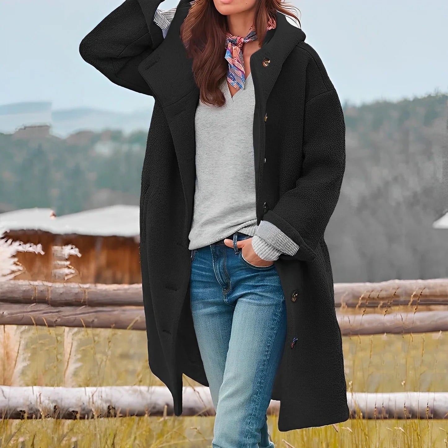 Charmaine - Stylový, teplý dlouhý kabát pro ženy