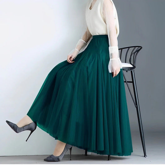 Kelly - Ležérní midirok z plisované síťoviny pro dámy