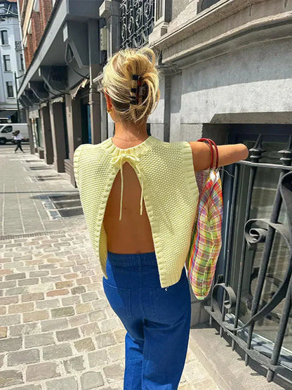 Irene – Pletený Top Otevřená Záda