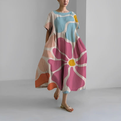 Naomi - Jarní boho maxi šaty s květinami