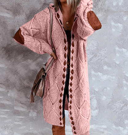 Alana - Elegantní Dlouhý Cardigan s Kapucí